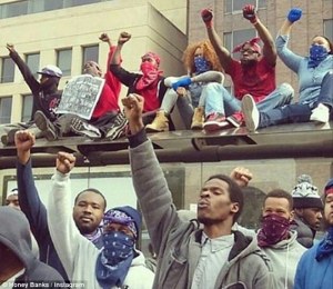 Baltimore gang members protest